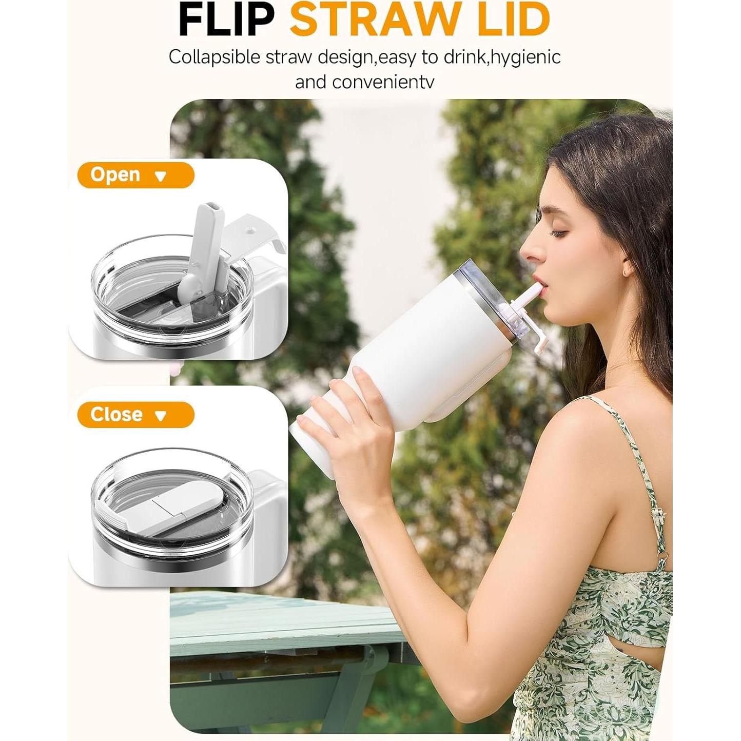 Paquete de 2 tapas plegables Skyease para vaso Stanley 40 oz