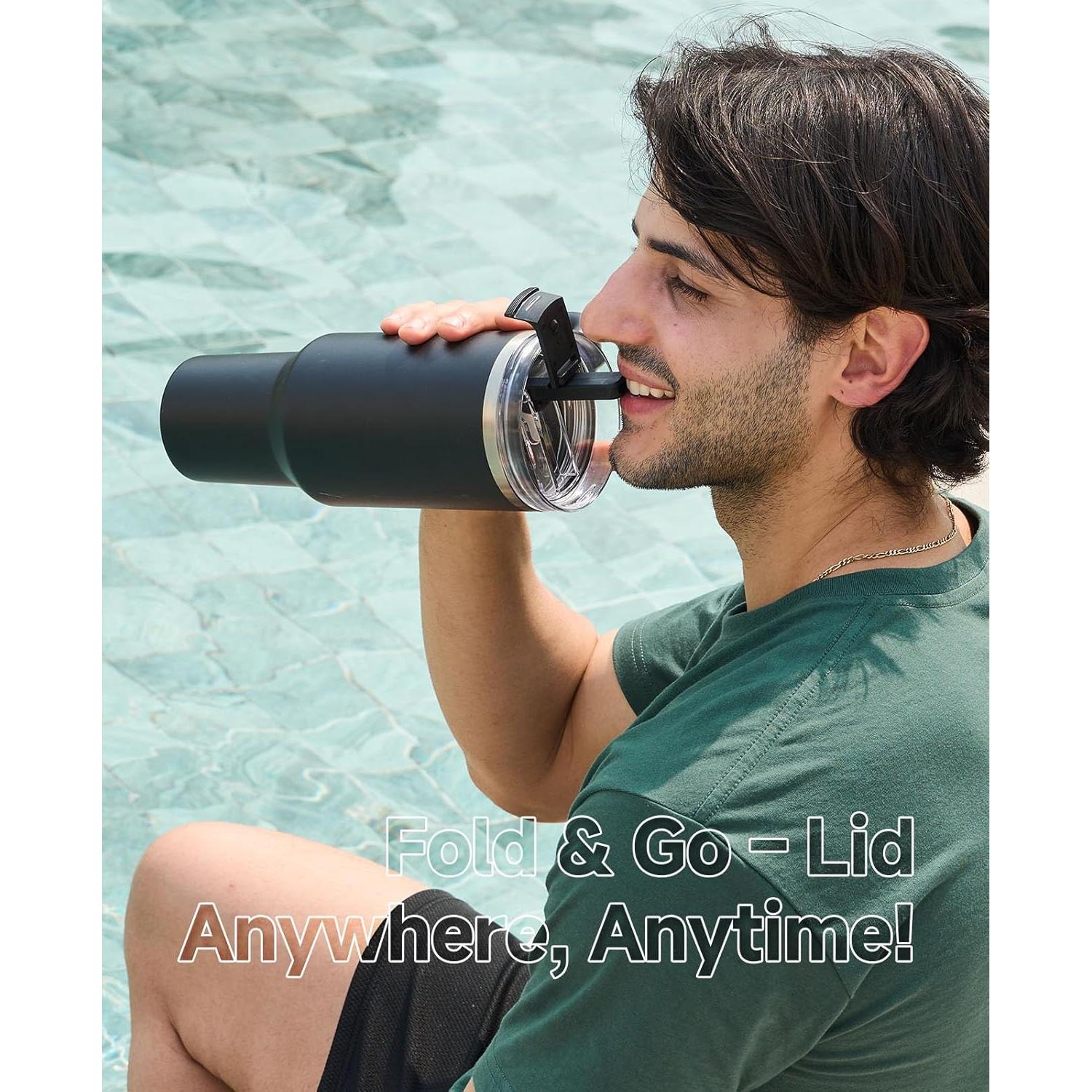 Paquete de 2 tapas plegables Skyease para vaso Stanley 40 oz