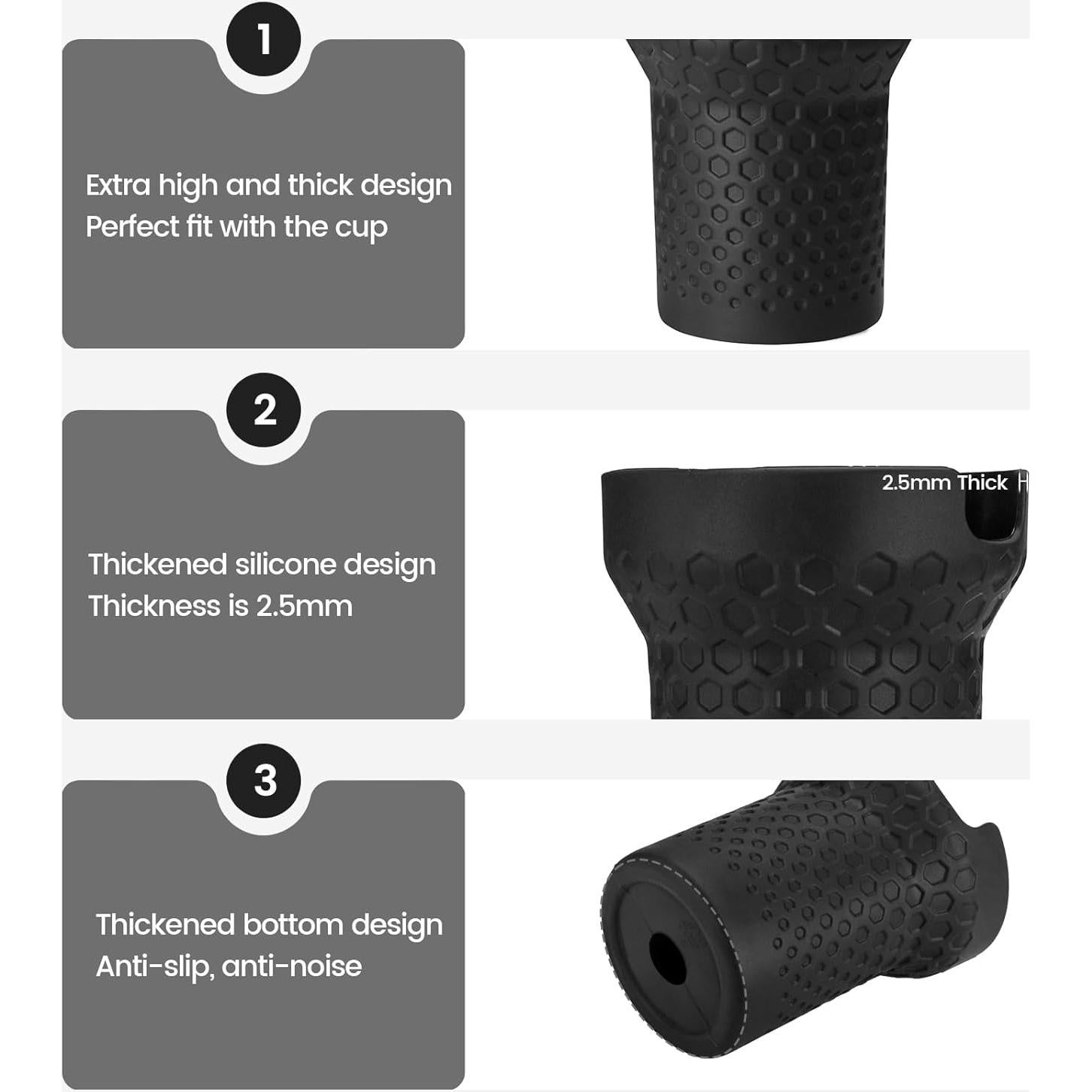 Botín de Silicona Thxbag para Stanley Cup 40 oz Negro