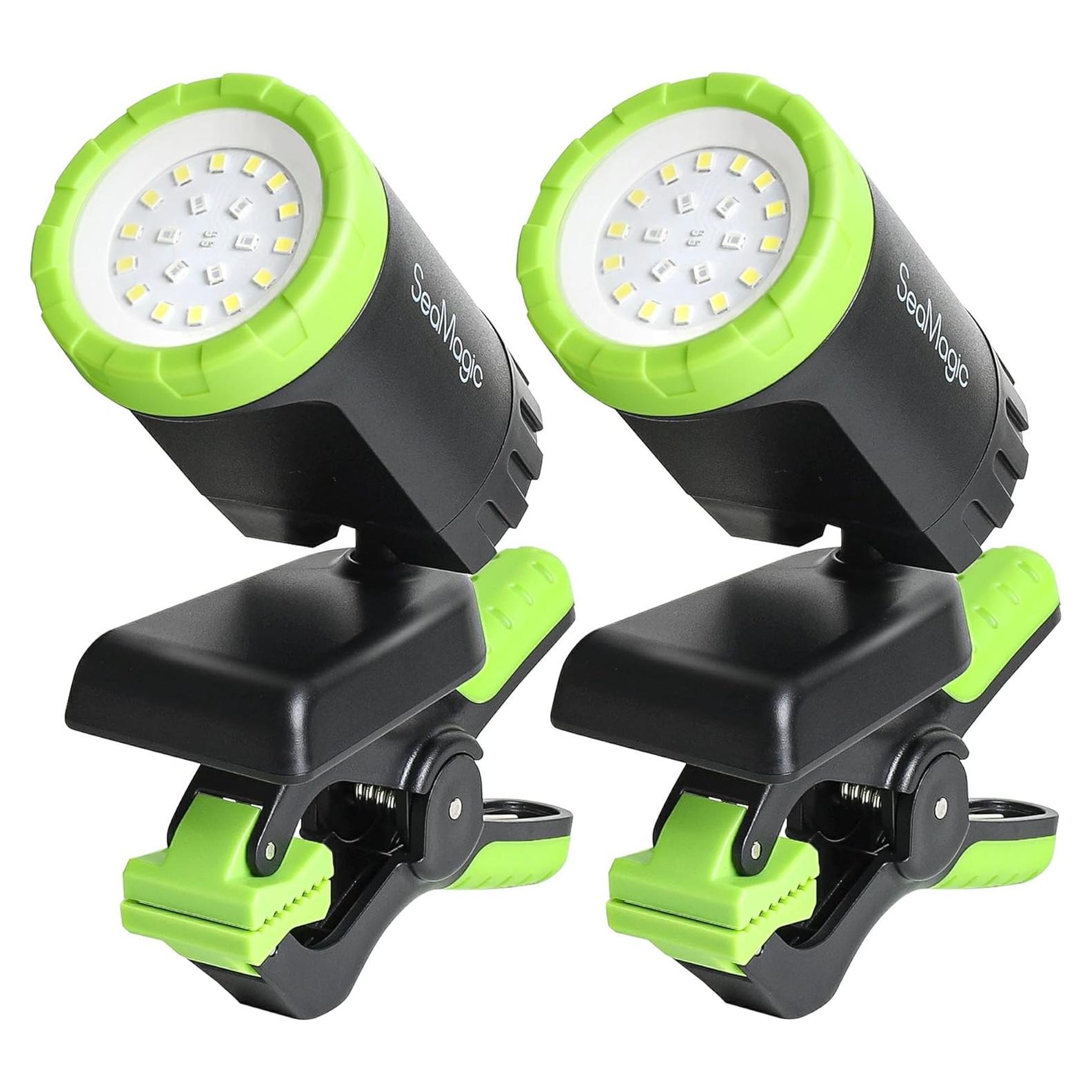 Juego de 2 luces LED recargables SEAMAGIC 360° ajustables