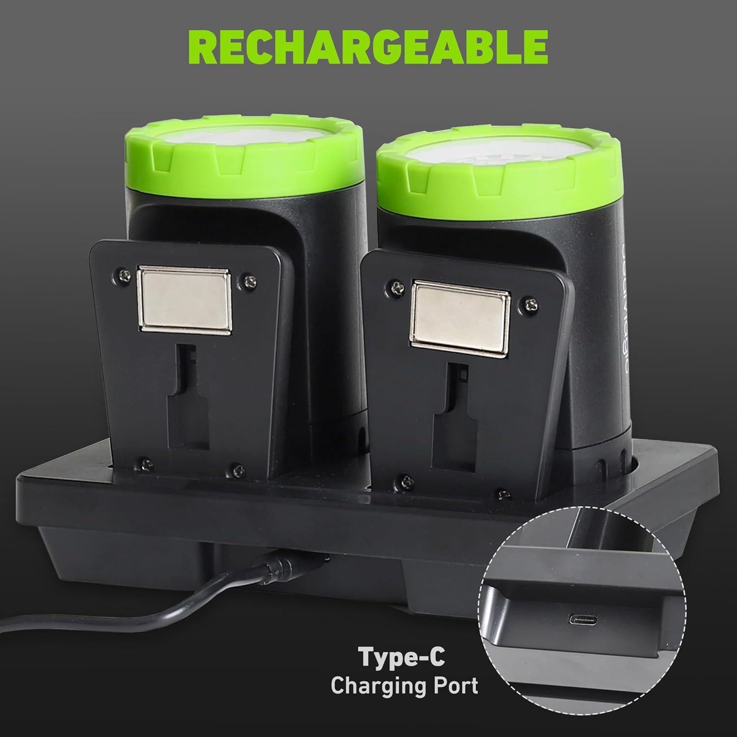 Juego de 2 luces LED recargables SEAMAGIC 360° ajustables