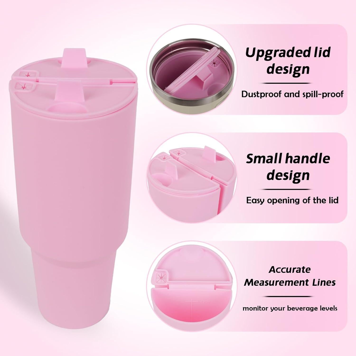 Divisor de Bebidas 2-en-1 Rosa para Vaso Stanley 1.18L