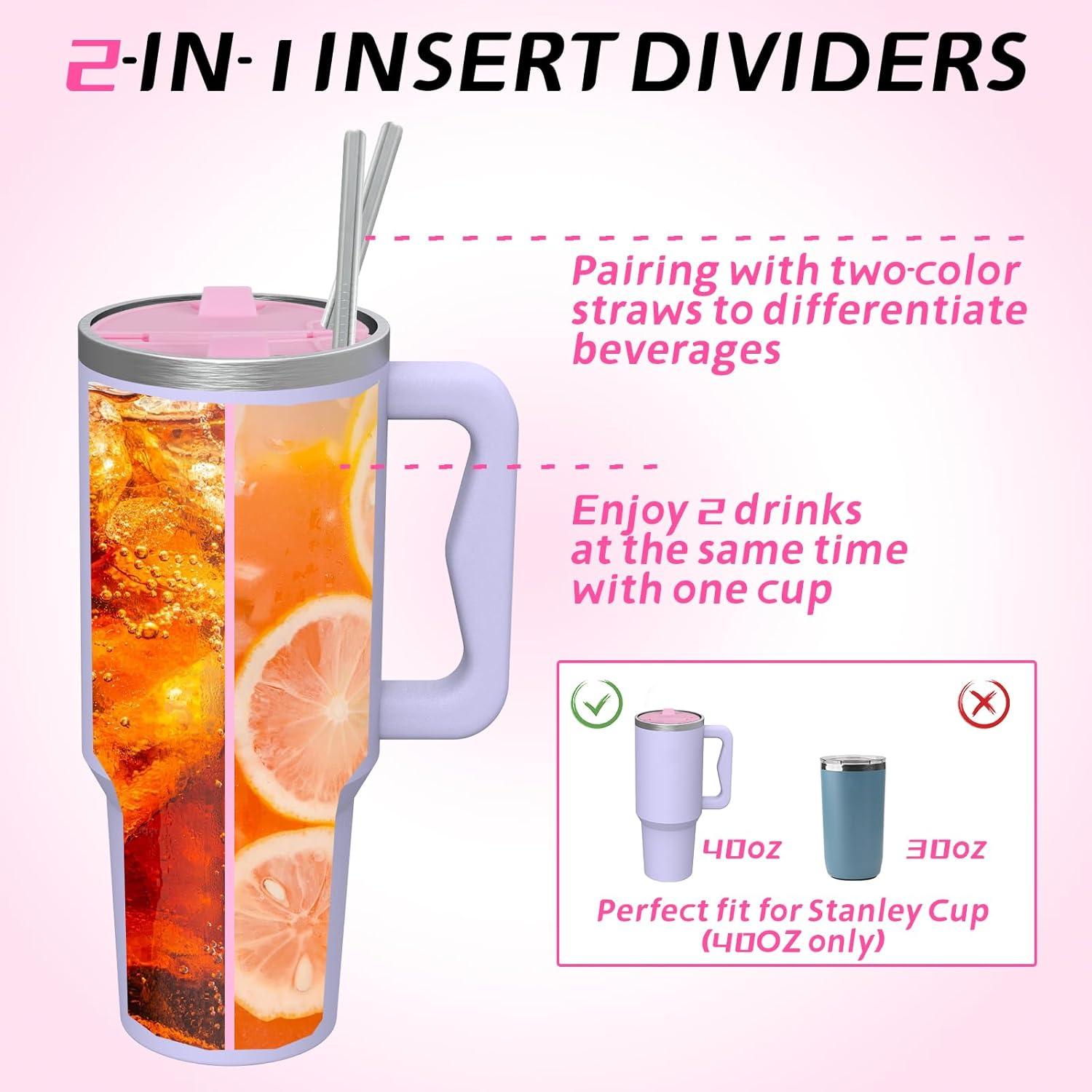 Divisor de Bebidas 2-en-1 Rosa para Vaso Stanley 1.18L