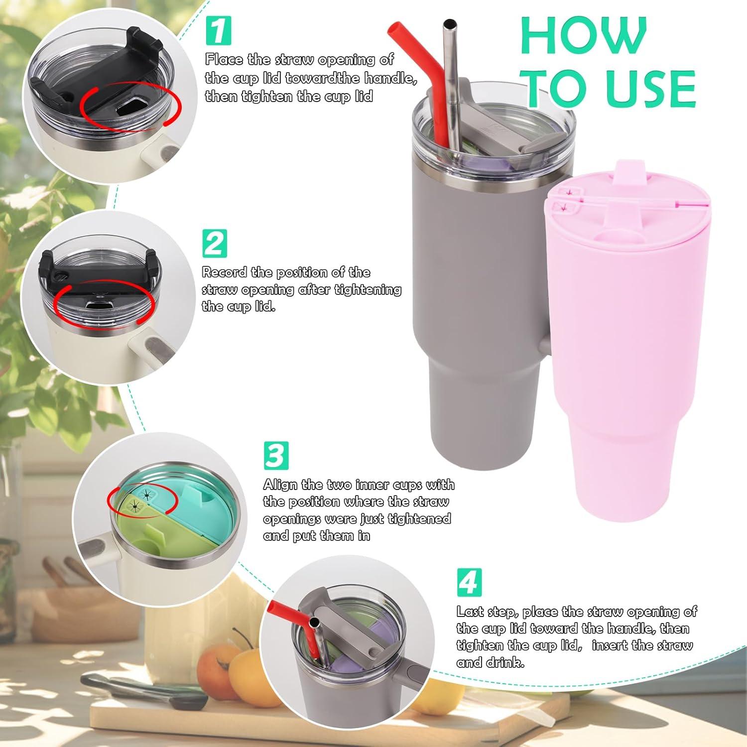 Divisor de Bebidas 2-en-1 Rosa para Vaso Stanley 1.18L