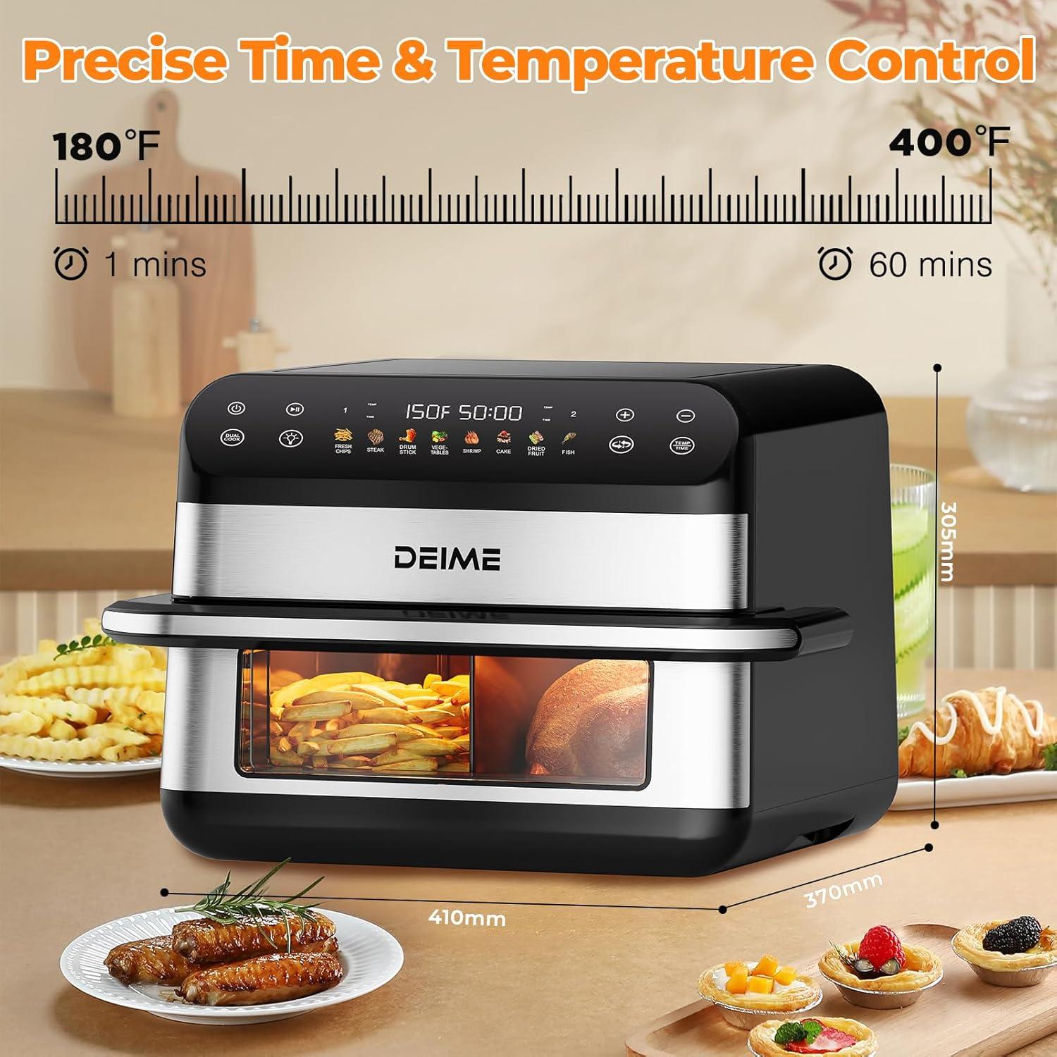 Freidora de Aire DEIME 10.6 QT 1800W Doble Zona Saludable