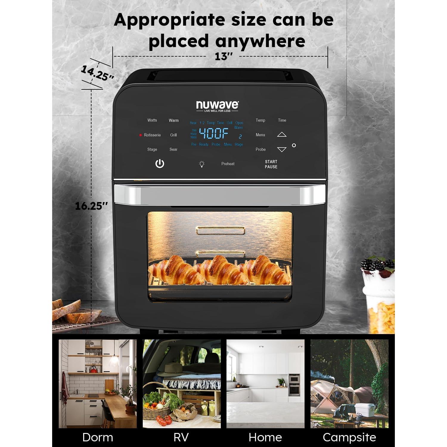 Horno de Freír al Aire Nuwave Brio 15.5Qt XL Acero Inoxidable