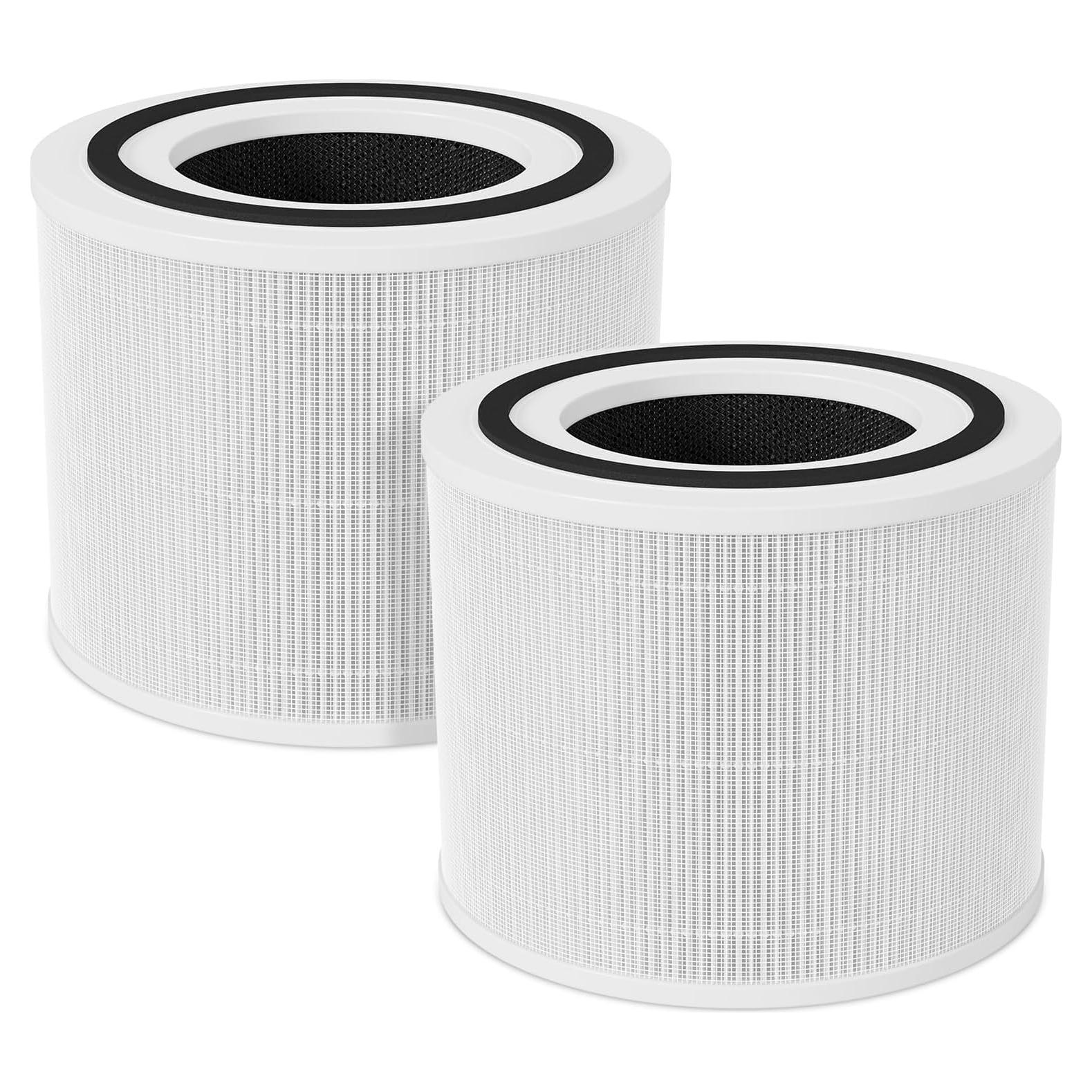 2-Pack Core 300 Replacement Filter Compatible with LEVOIT Core 300 and Core 300S Air Purifier, H13 True HEPA & Activated Carbon, Replace Core300-RF, White