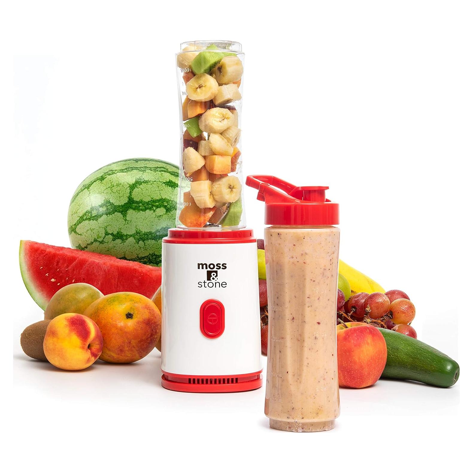 Licuadora Personal Moss & Stone 20 oz Blanca y Roja 250W