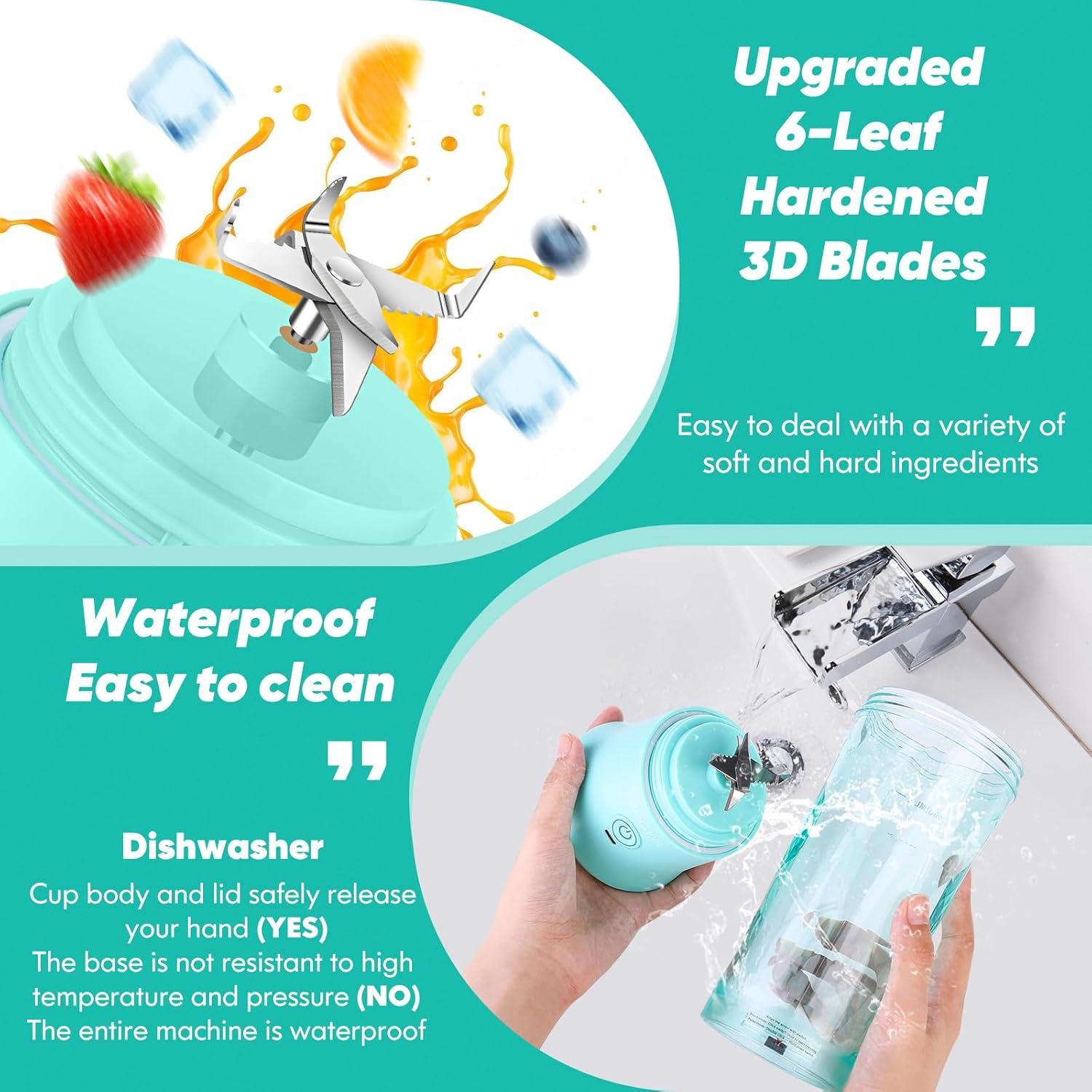 Licuadora Portátil AXNCVFVR 20 oz USB Recargable Alta Velocidad