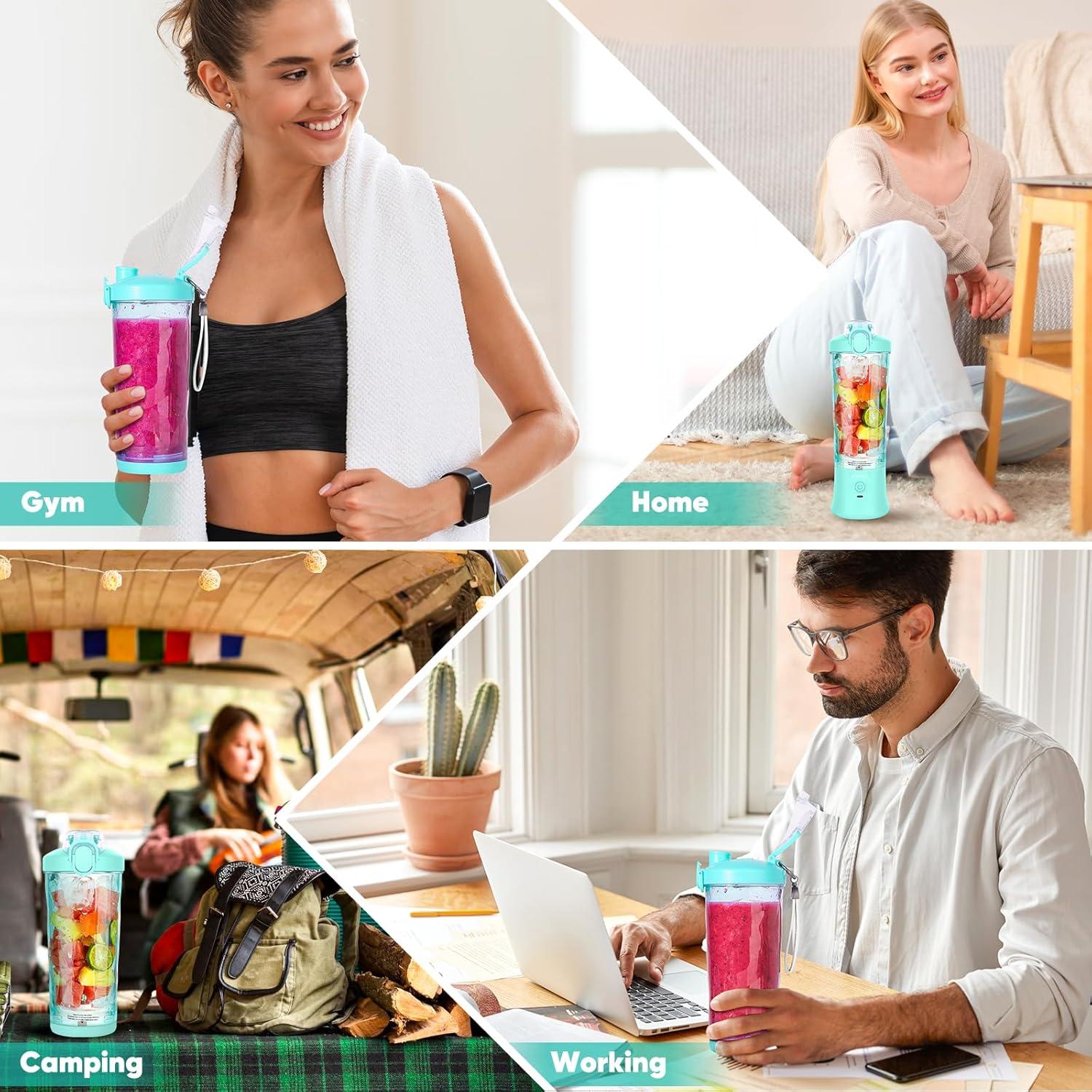 Licuadora Portátil AXNCVFVR 20 oz USB Recargable Alta Velocidad