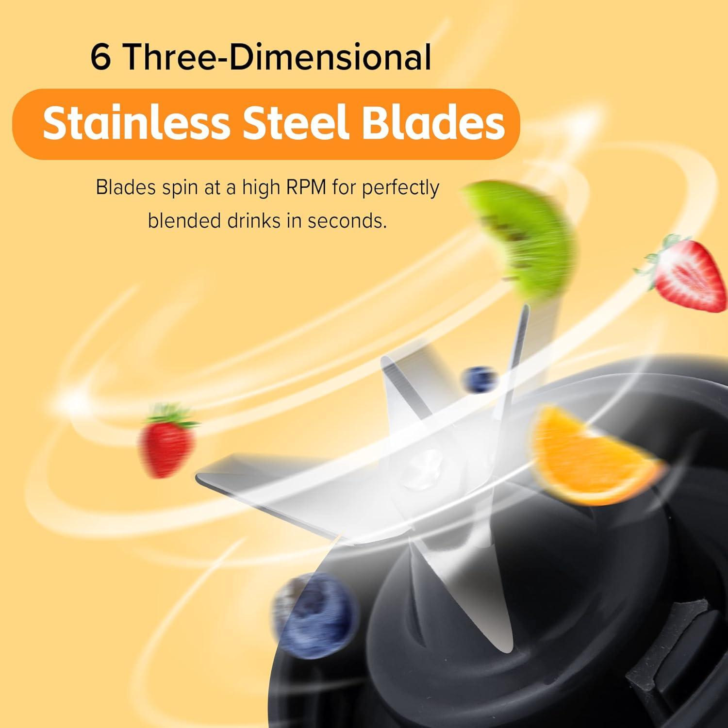 Licuadora Portátil Nuwave 532ml USB-C 6 Cuchillas Tritura Hielo