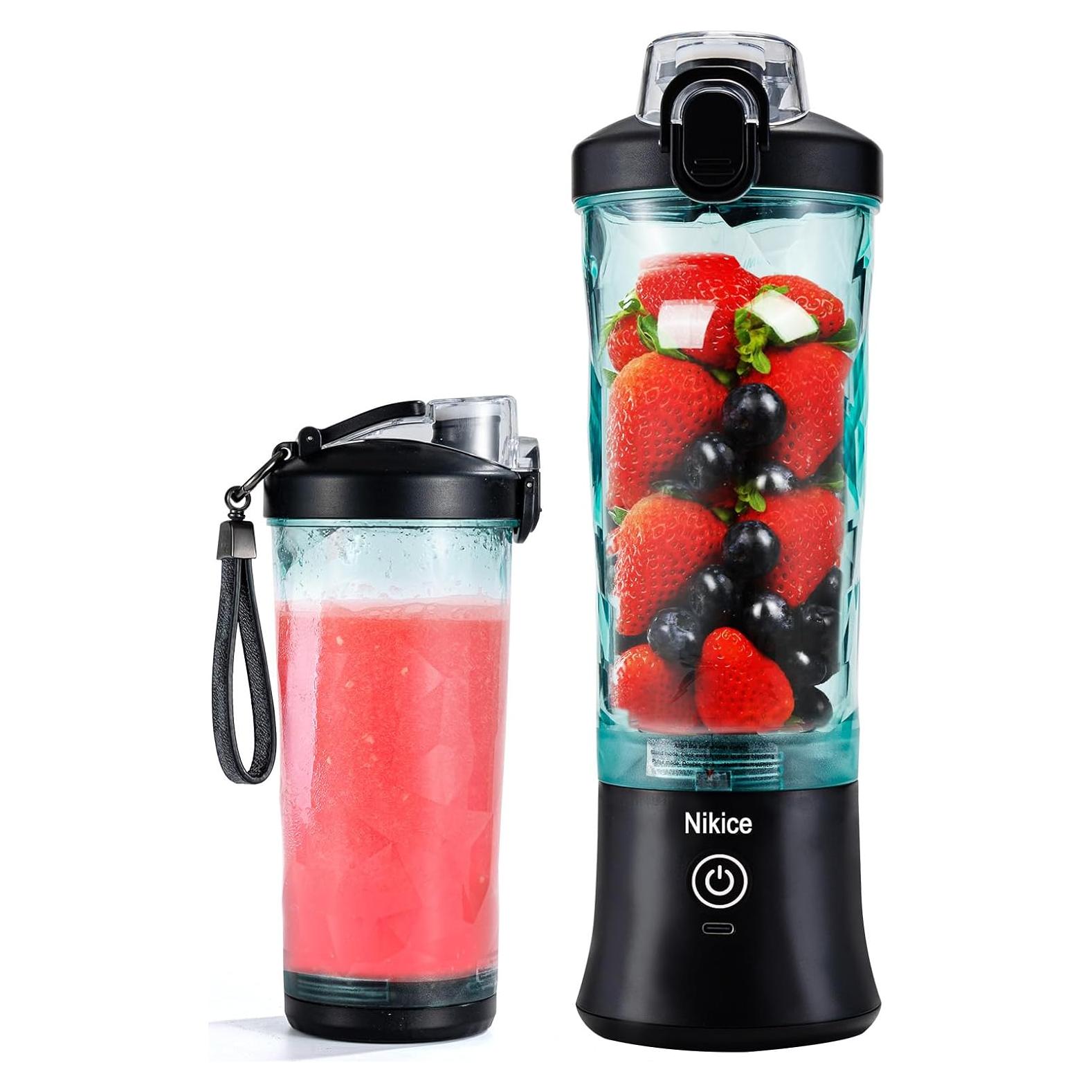 Mezclador Portátil Nikice 600ml USB, Tritura Hielo, Impermeable