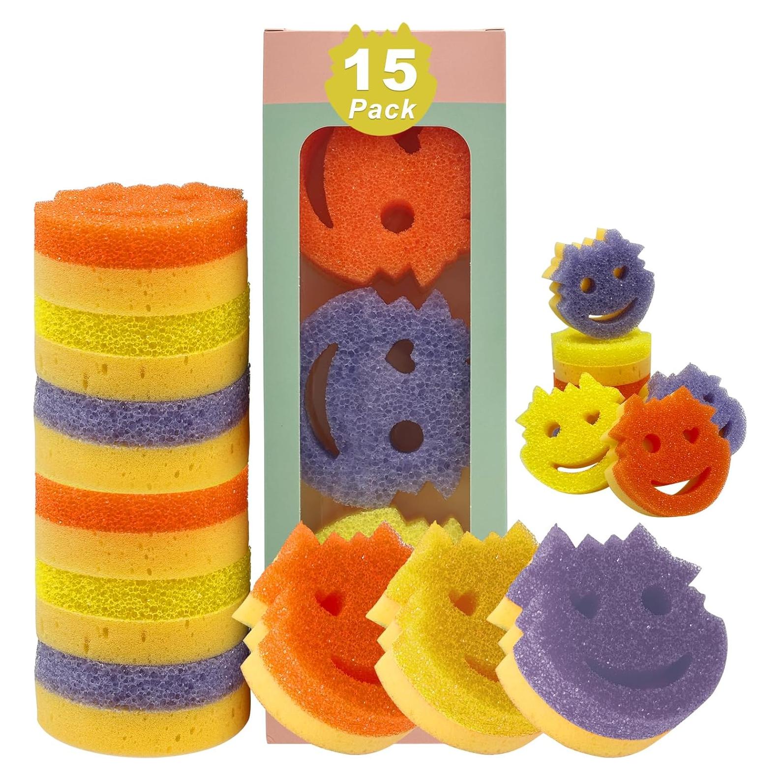 Esponjas de Fregar Saiqiang, Paquete de 15 Doble Cara 10cm