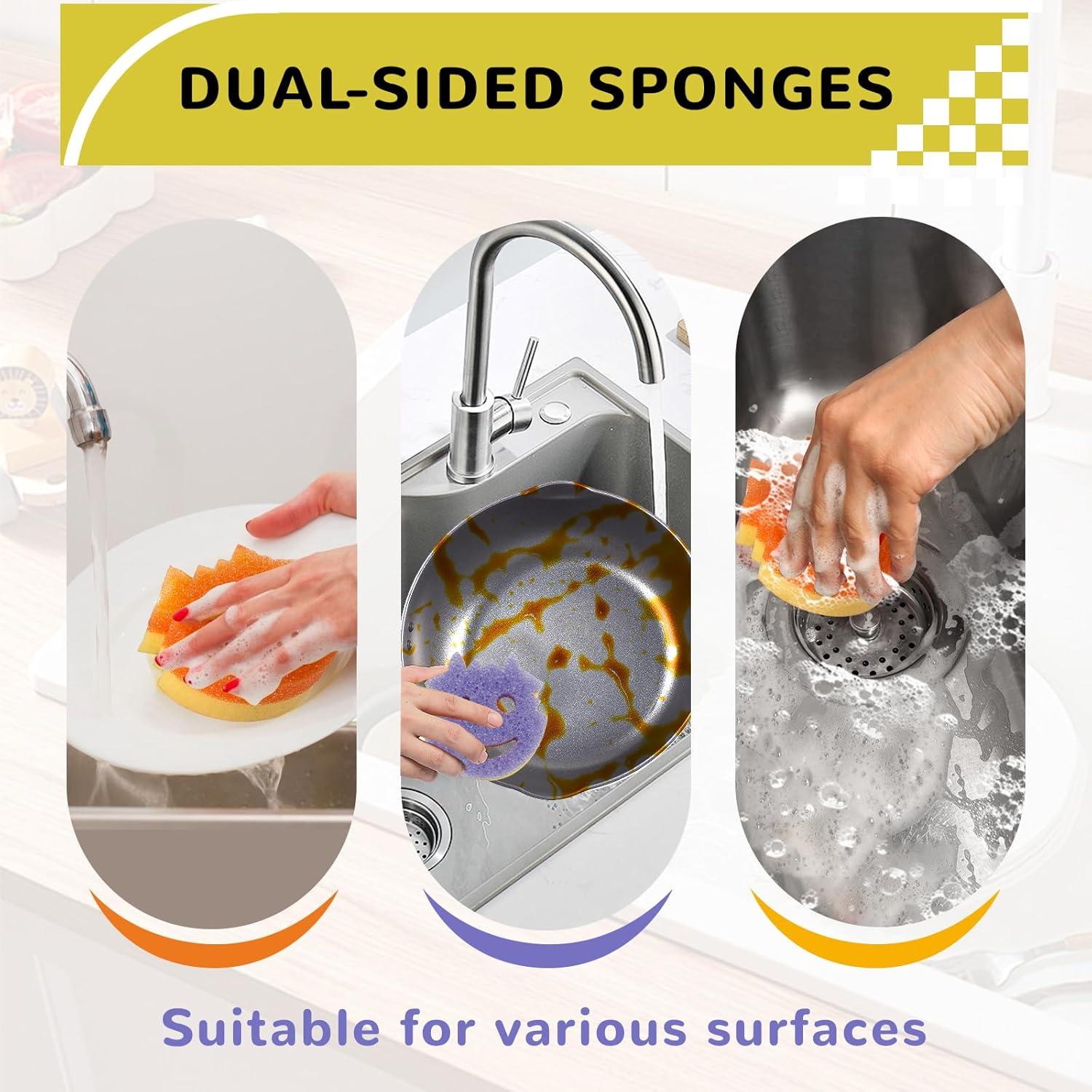 Esponjas de Fregar Saiqiang, Paquete de 15 Doble Cara 10cm