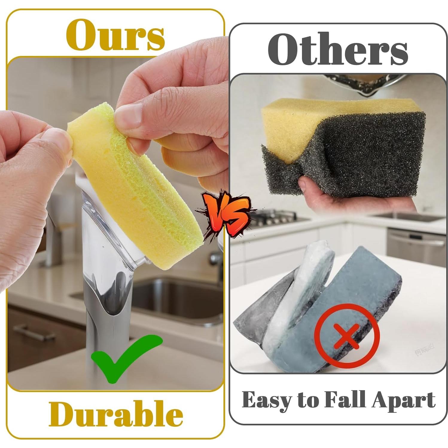 8 Recambios de Esponja Gjinxi para Varitas de Platos Amarillo