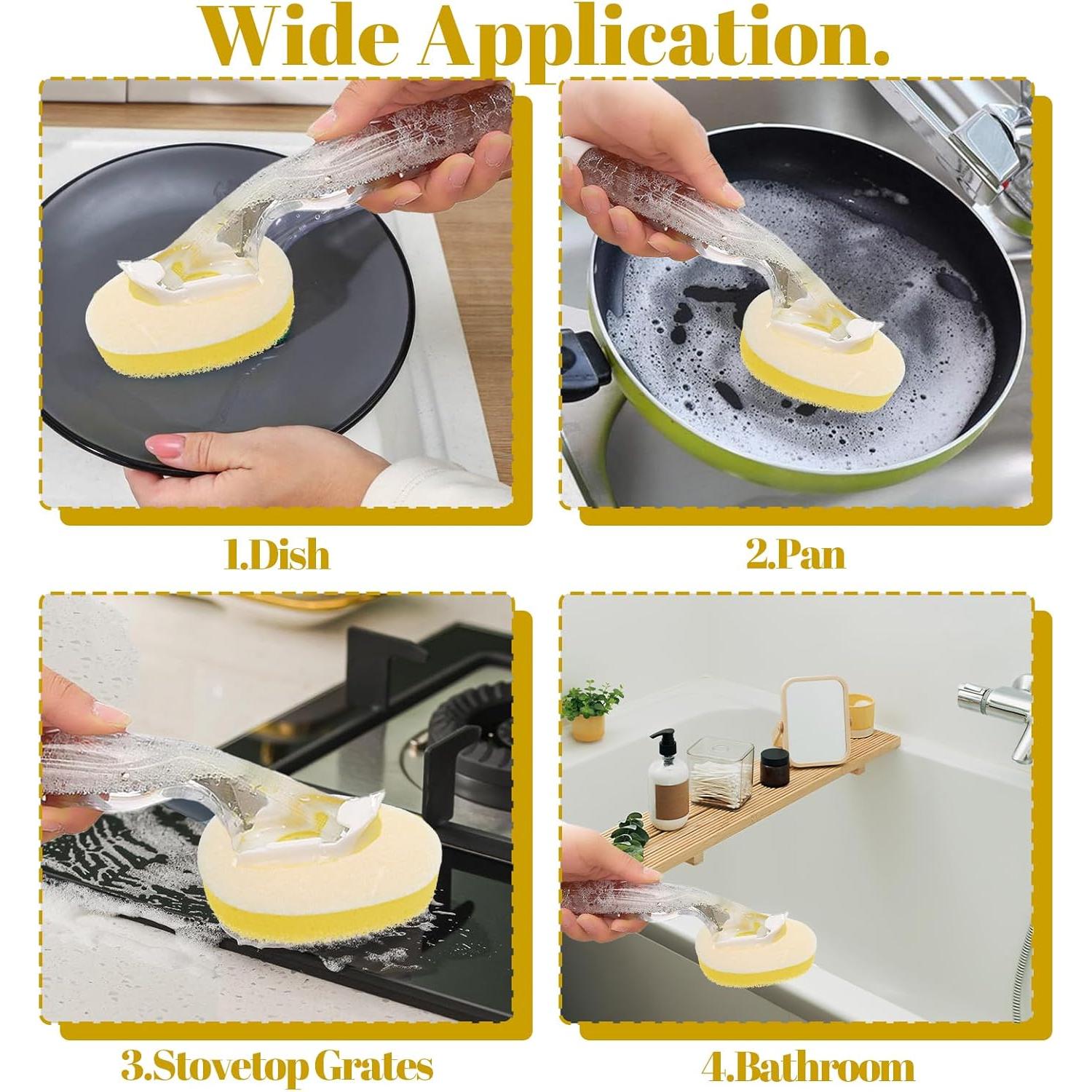 8 Recambios de Esponja Gjinxi para Varitas de Platos Amarillo