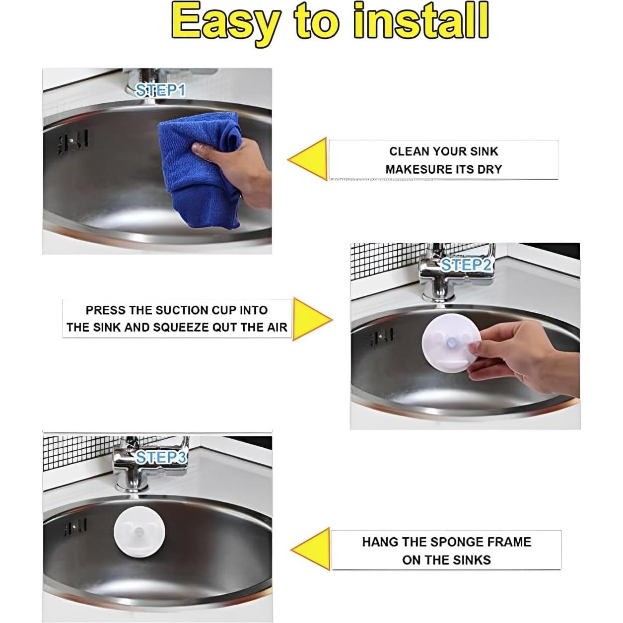 Soporte de Esponja Sufune 2 Pack con Ventosa - Blanco