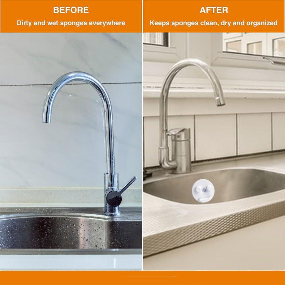 Soporte de Esponja Sufune 2 Pack con Ventosa - Blanco