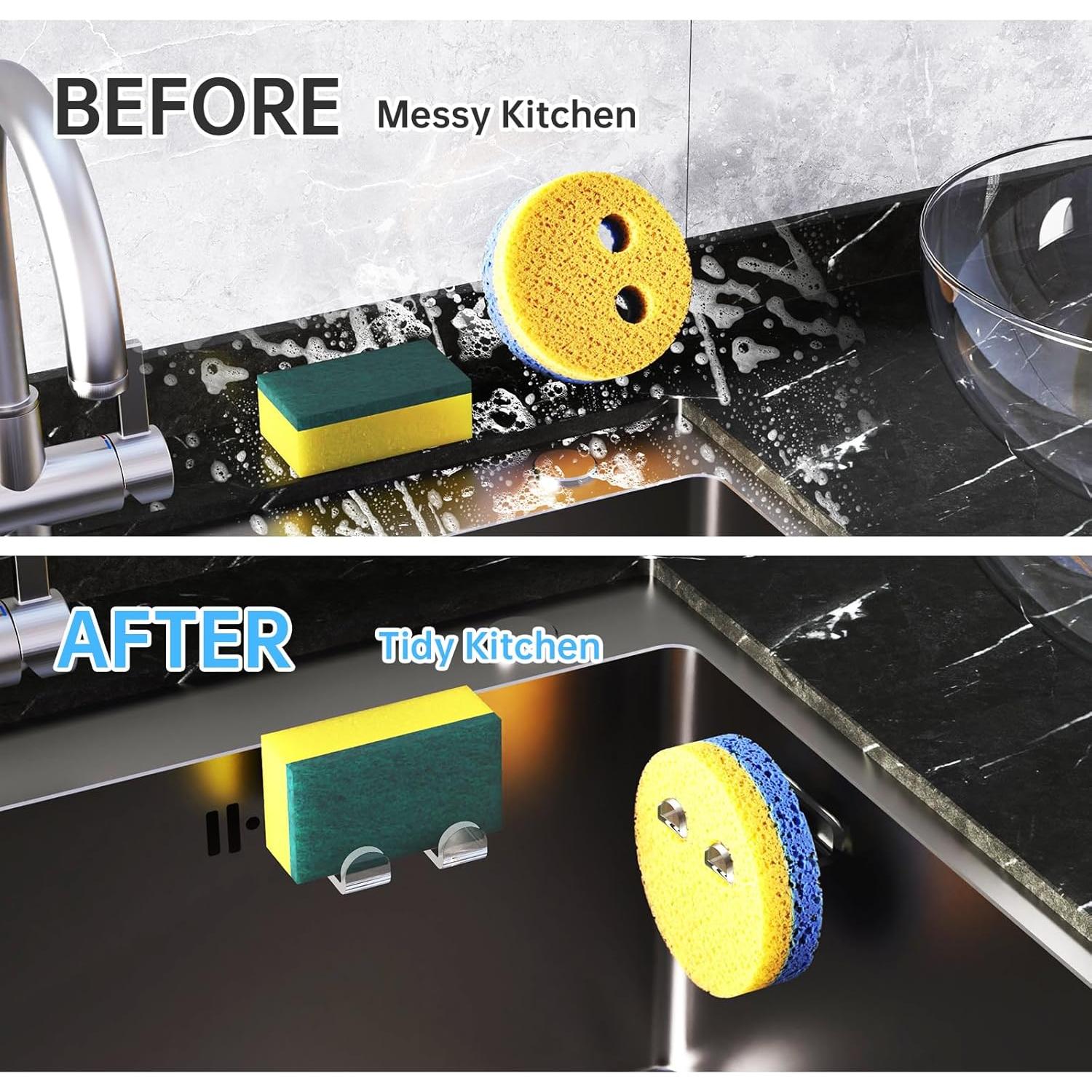 Soportes de Esponja de Cocina NiHome Acrílico Transparente - 2 Piezas