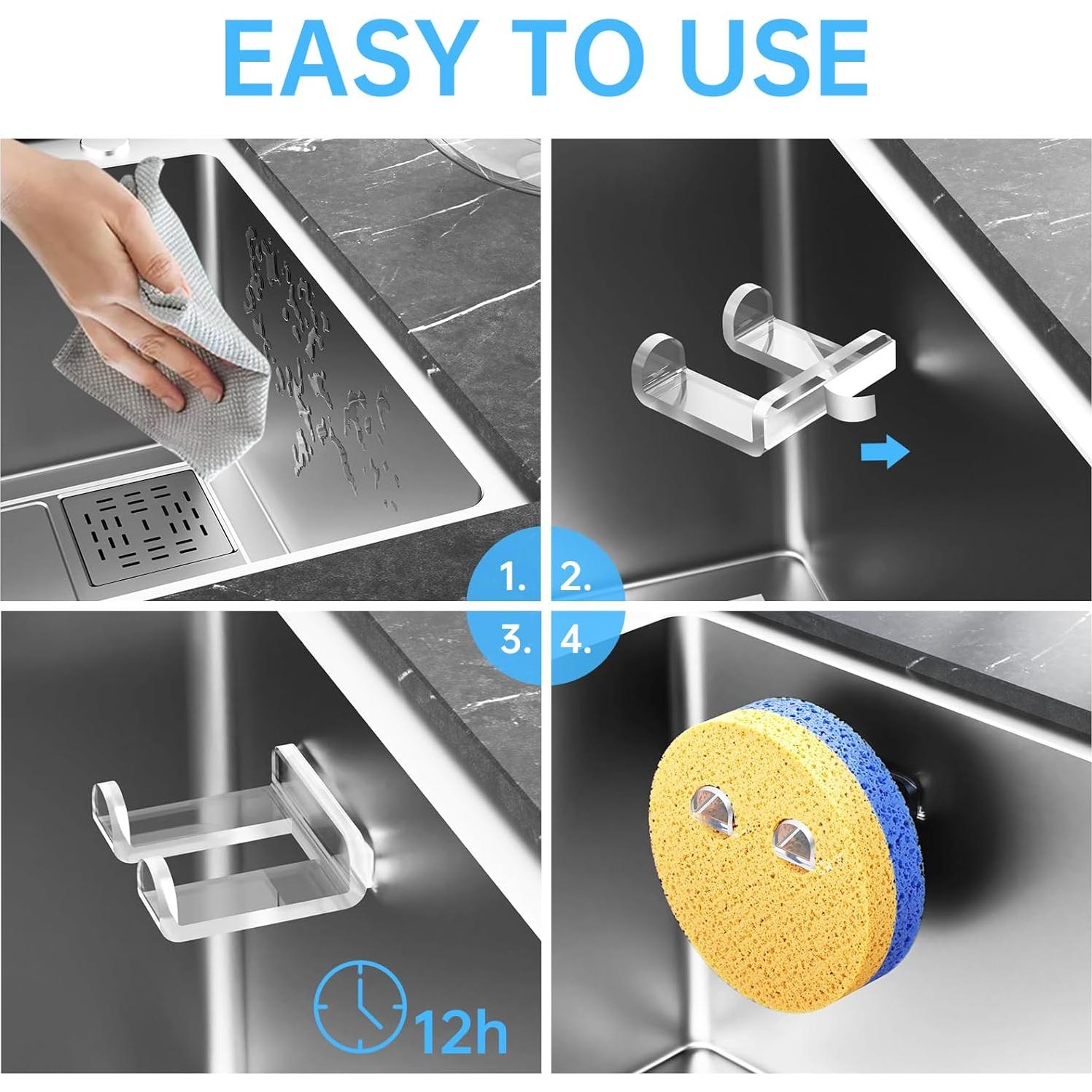 Soportes de Esponja de Cocina NiHome Acrílico Transparente - 2 Piezas