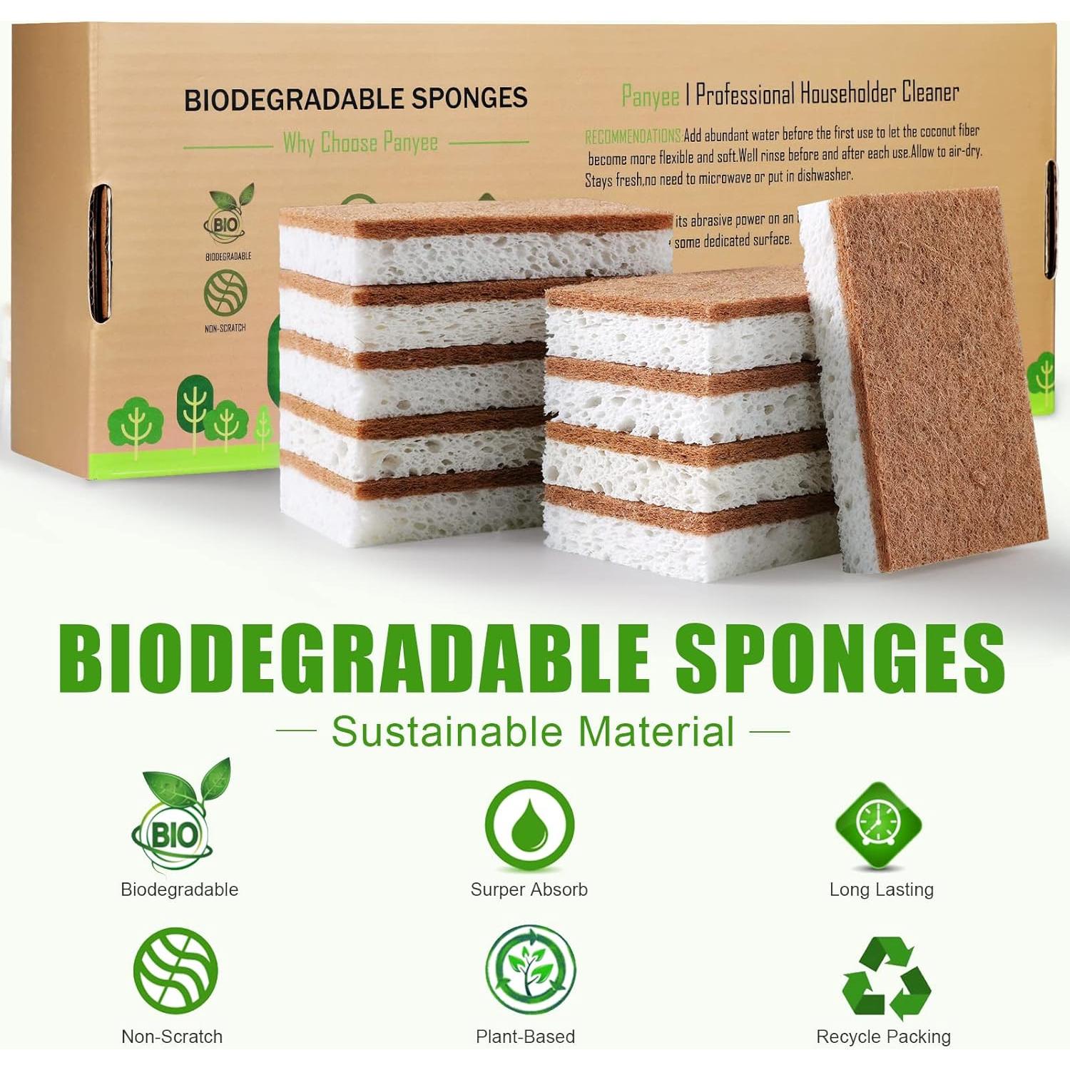 Esponjas de Cocina Ecológicas PANYEE - 12 Unidades Biodegradables