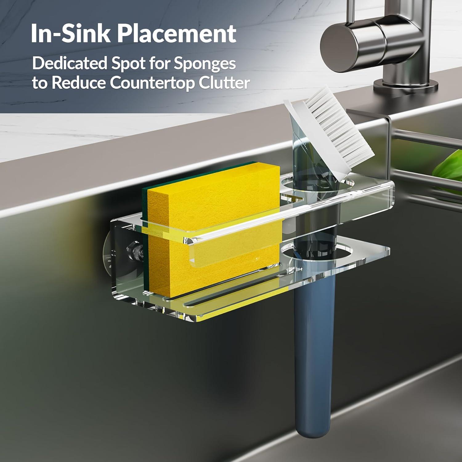Soporte de Esponja de Acrílico NiHome para Fregadero de Cocina