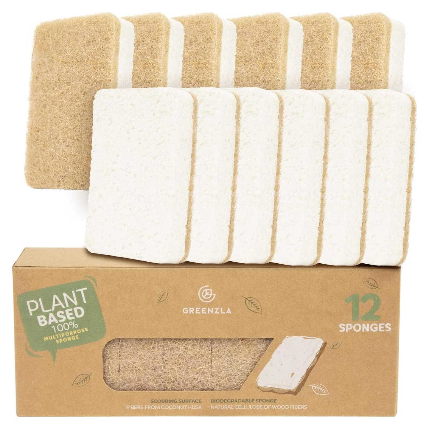 Esponjas de Cocina Ecológicas Greenzla - 12 Piezas de Cañamo