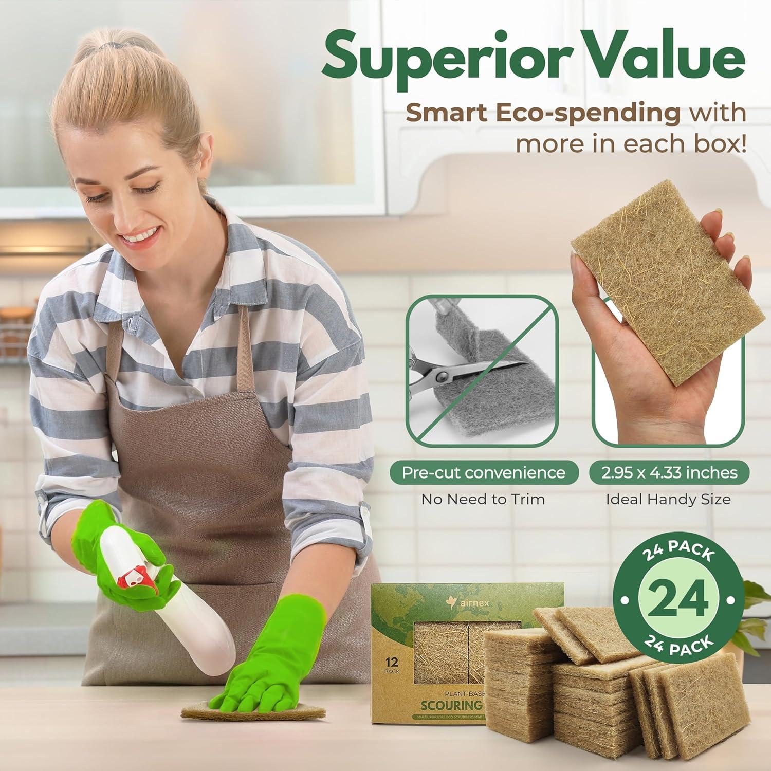 Esponjas de Cocina AIRNEX 24 Unidades Coco Ecológicas No Rayan
