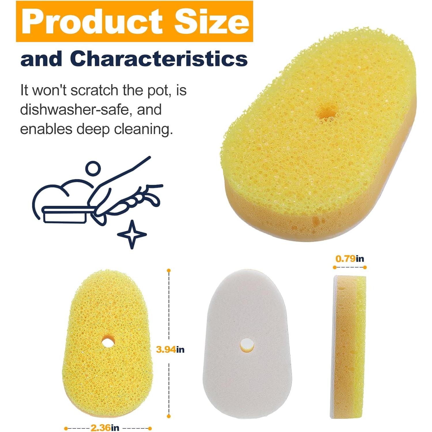 6 Cabezas de Repuesto para Dish Daddy Runhike - Esponjas No Rayantes