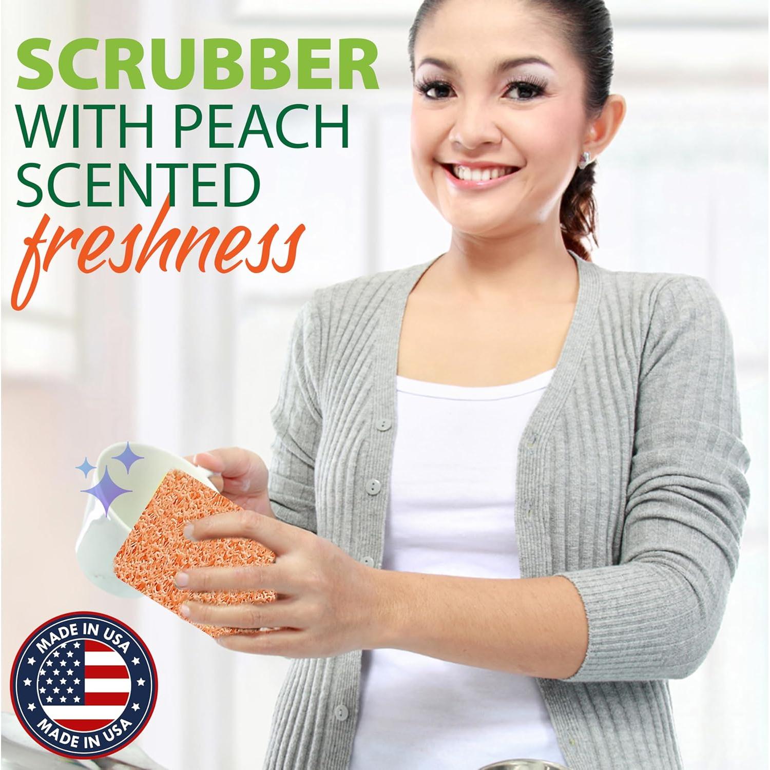 Esponjas de Cocina de Silicona Peachy Clean - Aroma Durazno, 3 Pzas