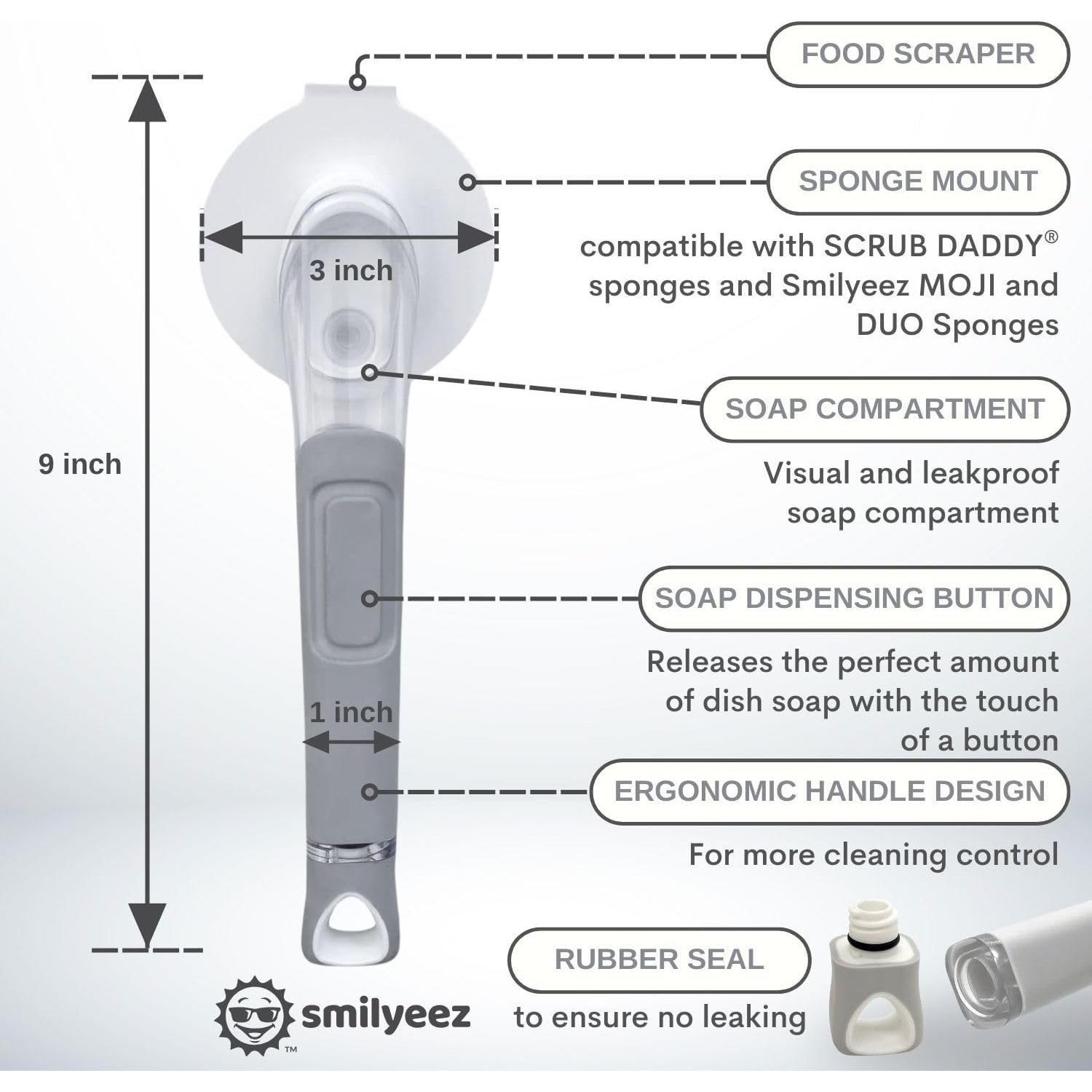 Mango Dispensador de Jabón Smilyeez para Esponjas Scrub
