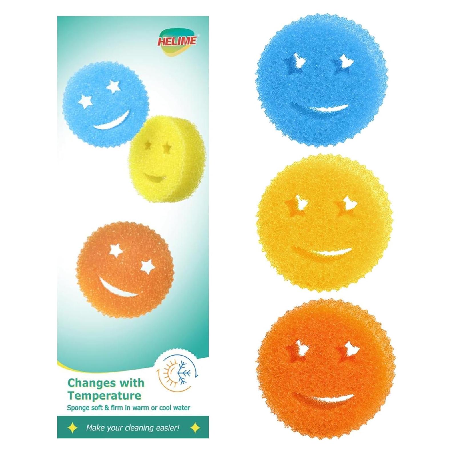 Esponjas de Fregar HELIME 3P Multicolor Apta para Lavavajillas