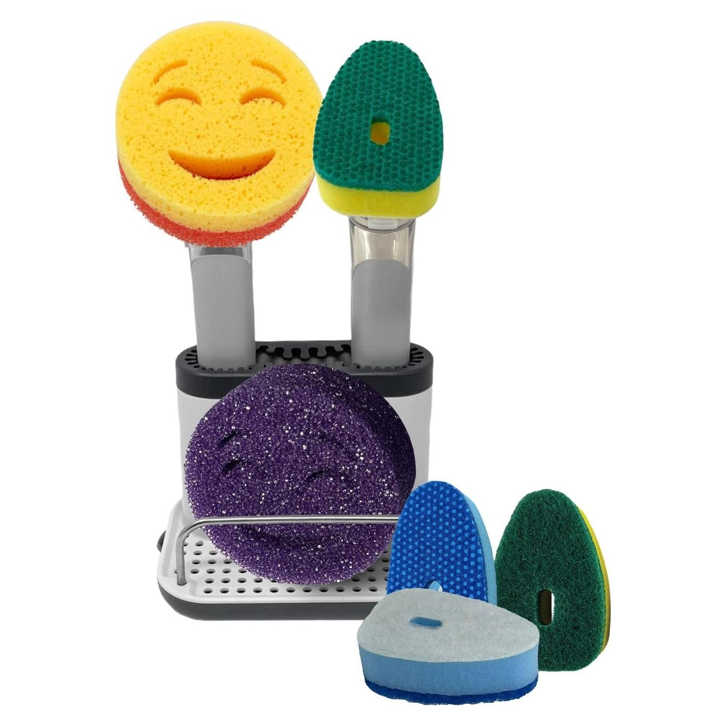 Organizador de Fregadero Smilyeez con Mango Sonriente y Esponjas
