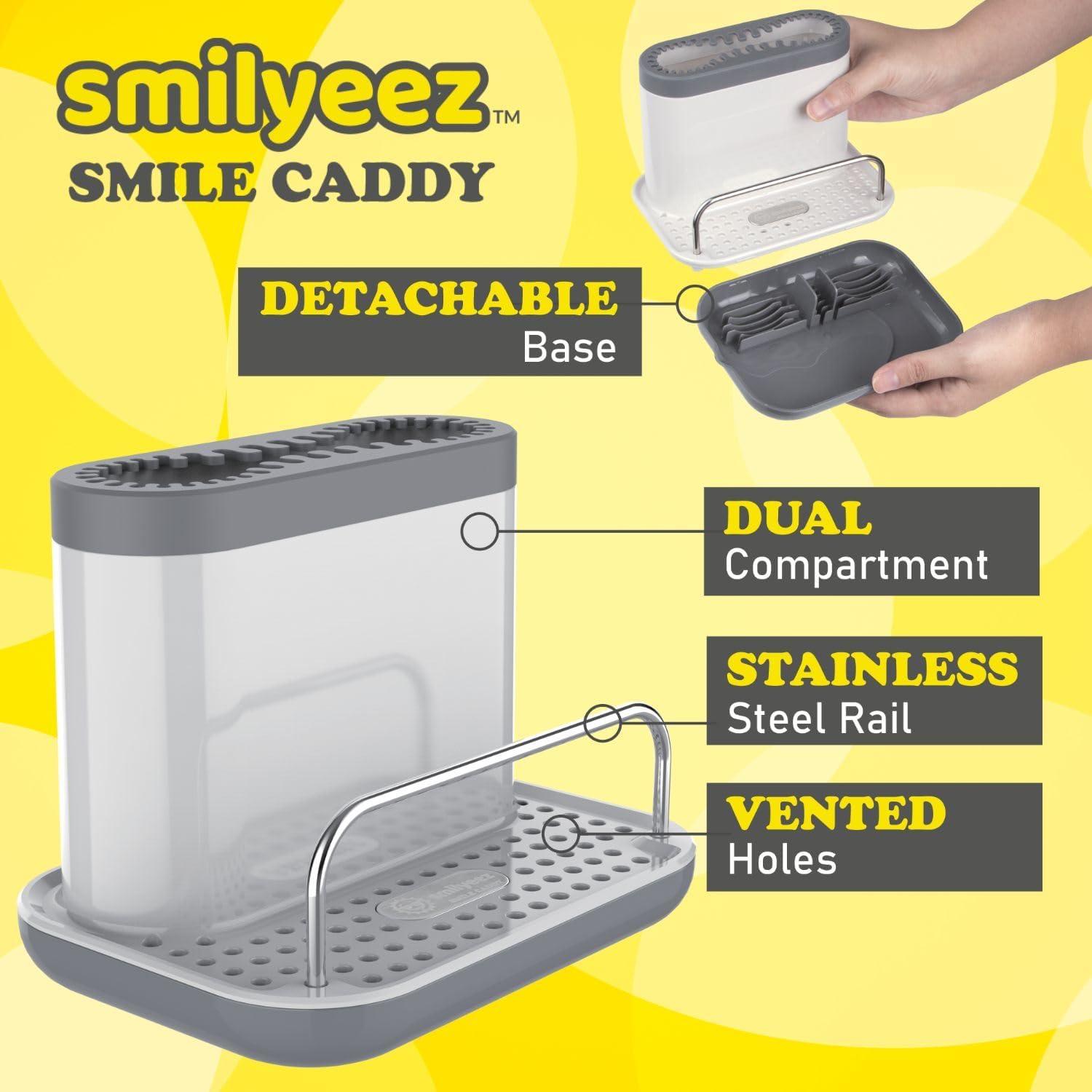 Organizador de Fregadero Smilyeez con Mango Sonriente y Esponjas