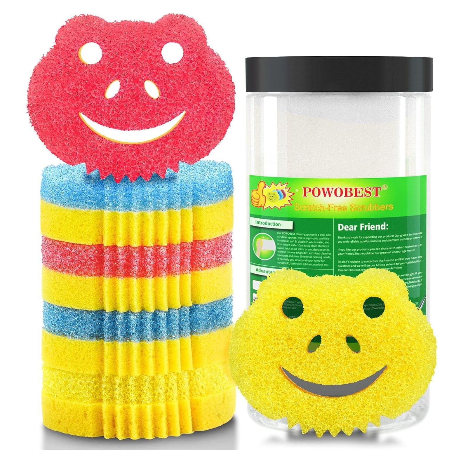 Paquete de 6 Esponjas de Fregar POWOBEST Doble Cara Control Temperatura