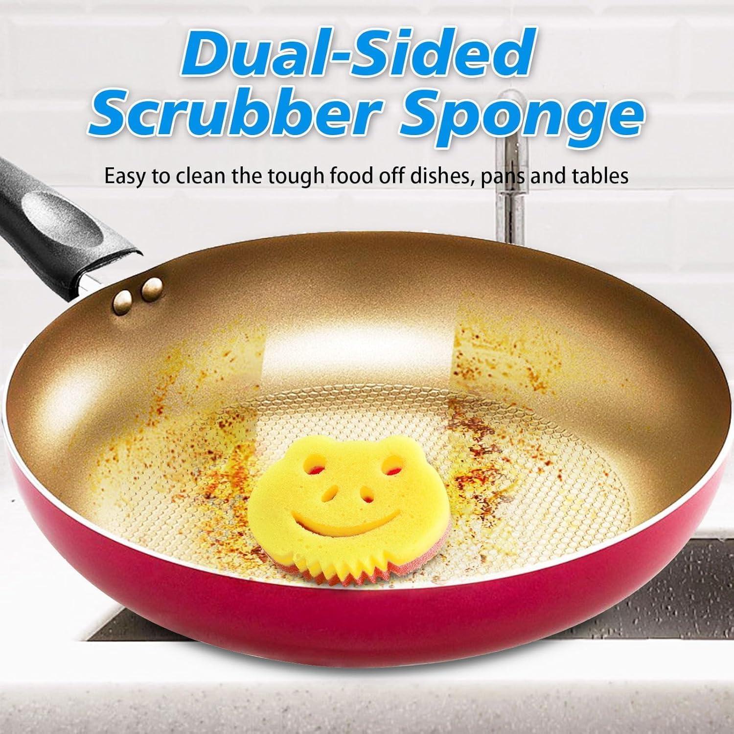 Paquete de 6 Esponjas de Fregar POWOBEST Doble Cara Control Temperatura