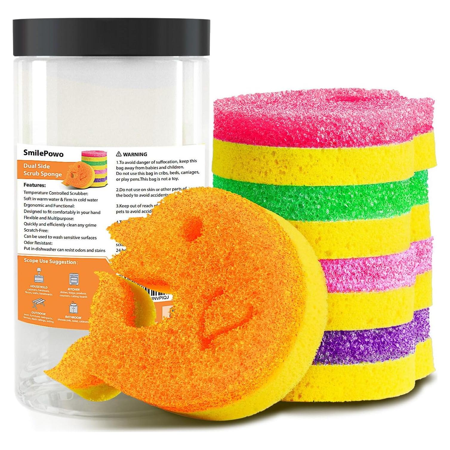 Paquete de 5 Esponjas de Fregar SmilePowo Doble Cara 119g