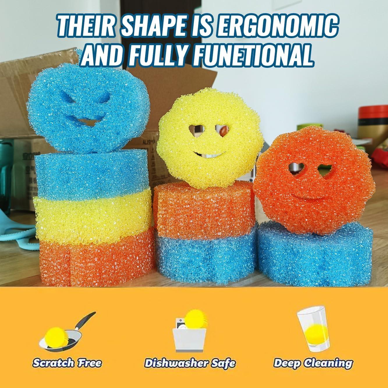 6 Esponjas de Limpieza Beaureal Multicolor Sin Rayones