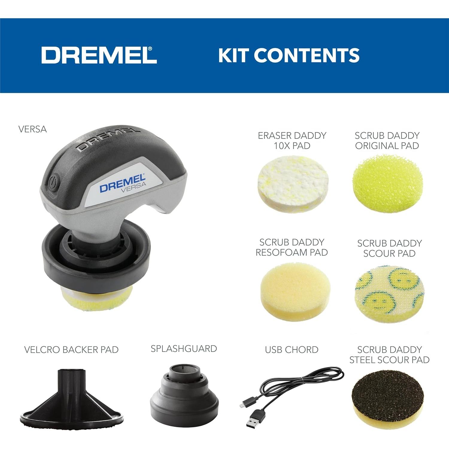 Limpiador Eléctrico Dremel Versa con 5 Almohadillas Scrub Daddy