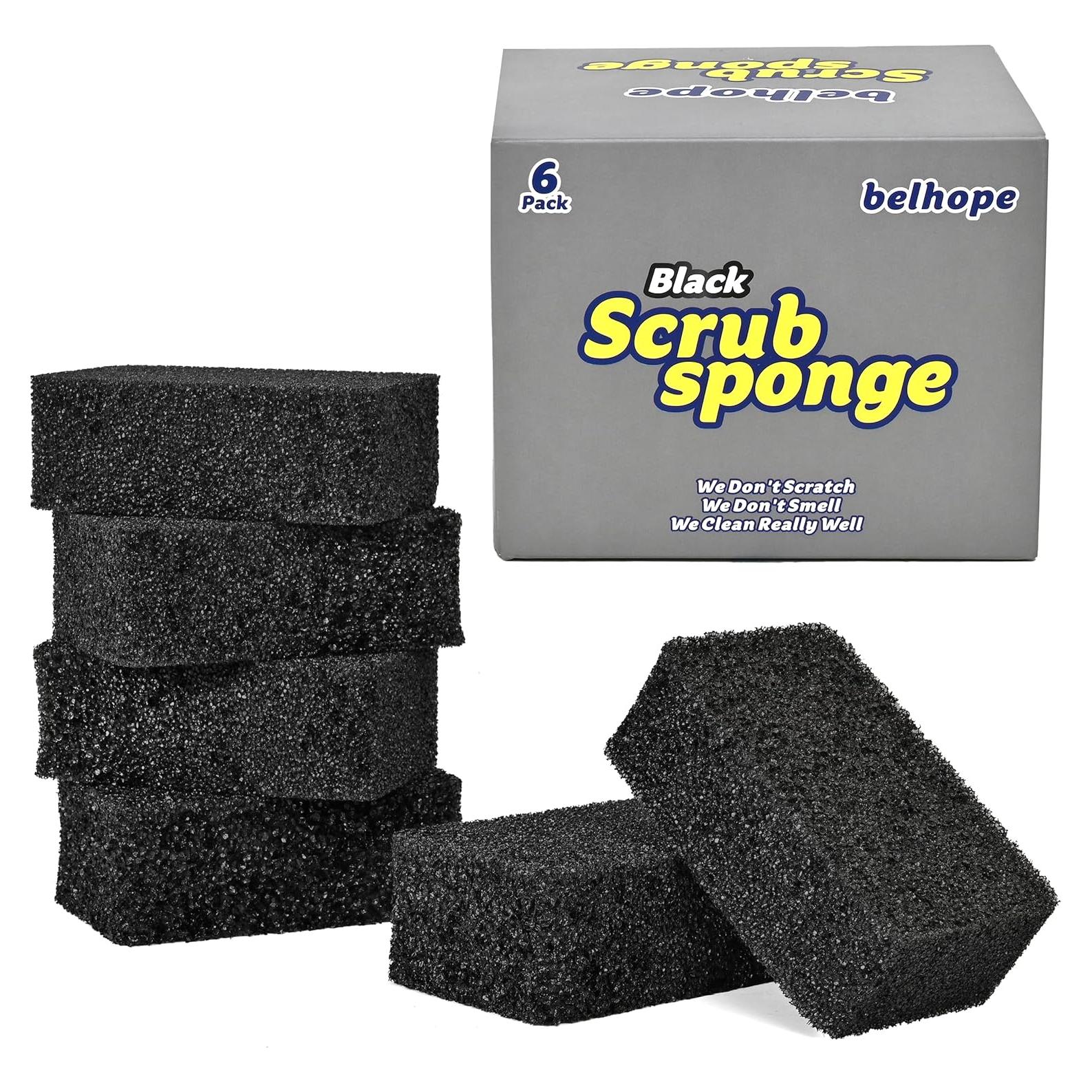 Esponjas de Fregado Belhope H-6 Pro - Paquete de 6 Negras