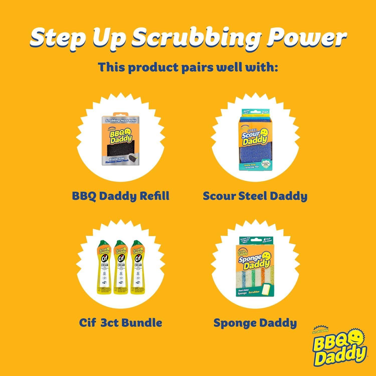 Cepillo de Limpieza BBQ Daddy Scrub Daddy con Cabeza Reemplazable