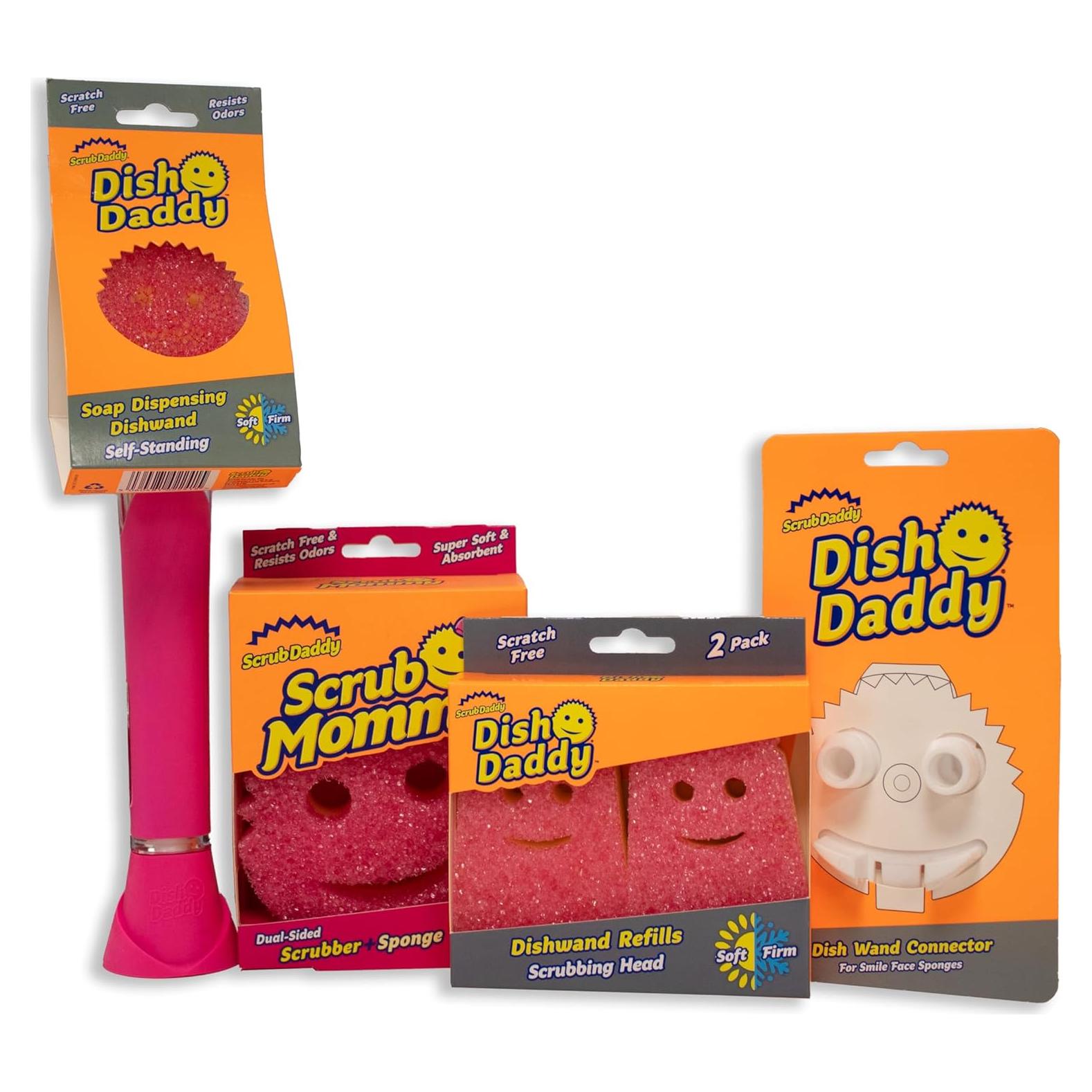 Esponja de Lavado Scrub Daddy Dish Daddy con Dispensador - Rosa