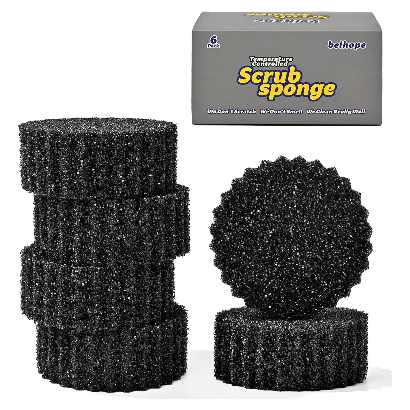 Esponjas de Fregado Negras Belhope HY Pro - Paquete de 6