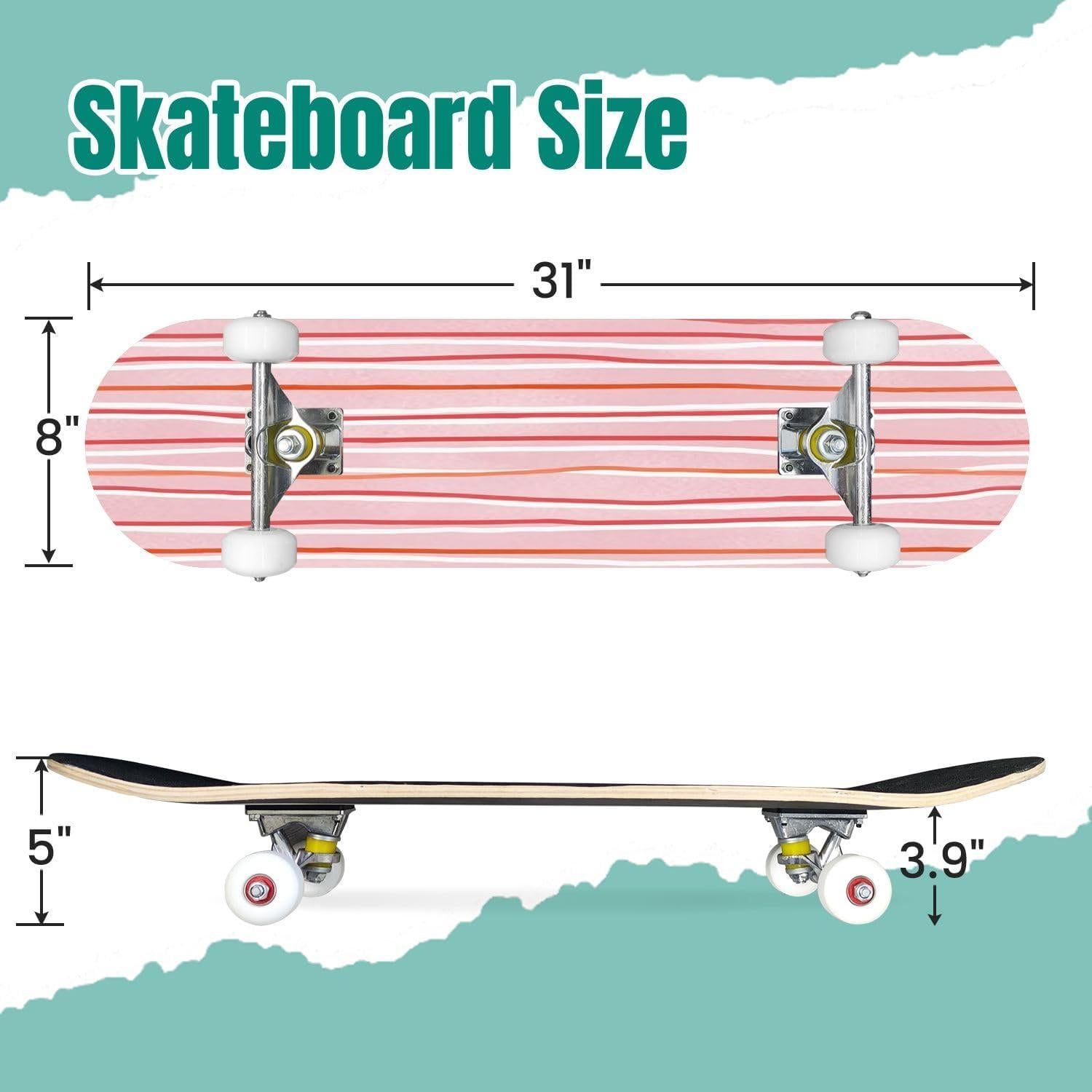 Patineta UHMLTCRBOD Roja 78.74 cm 7 Capas Arce Doble Kick