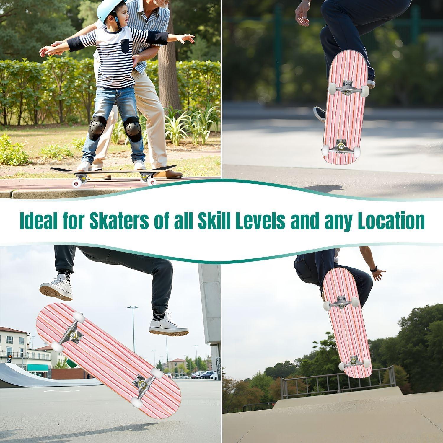 Patineta UHMLTCRBOD Roja 78.74 cm 7 Capas Arce Doble Kick