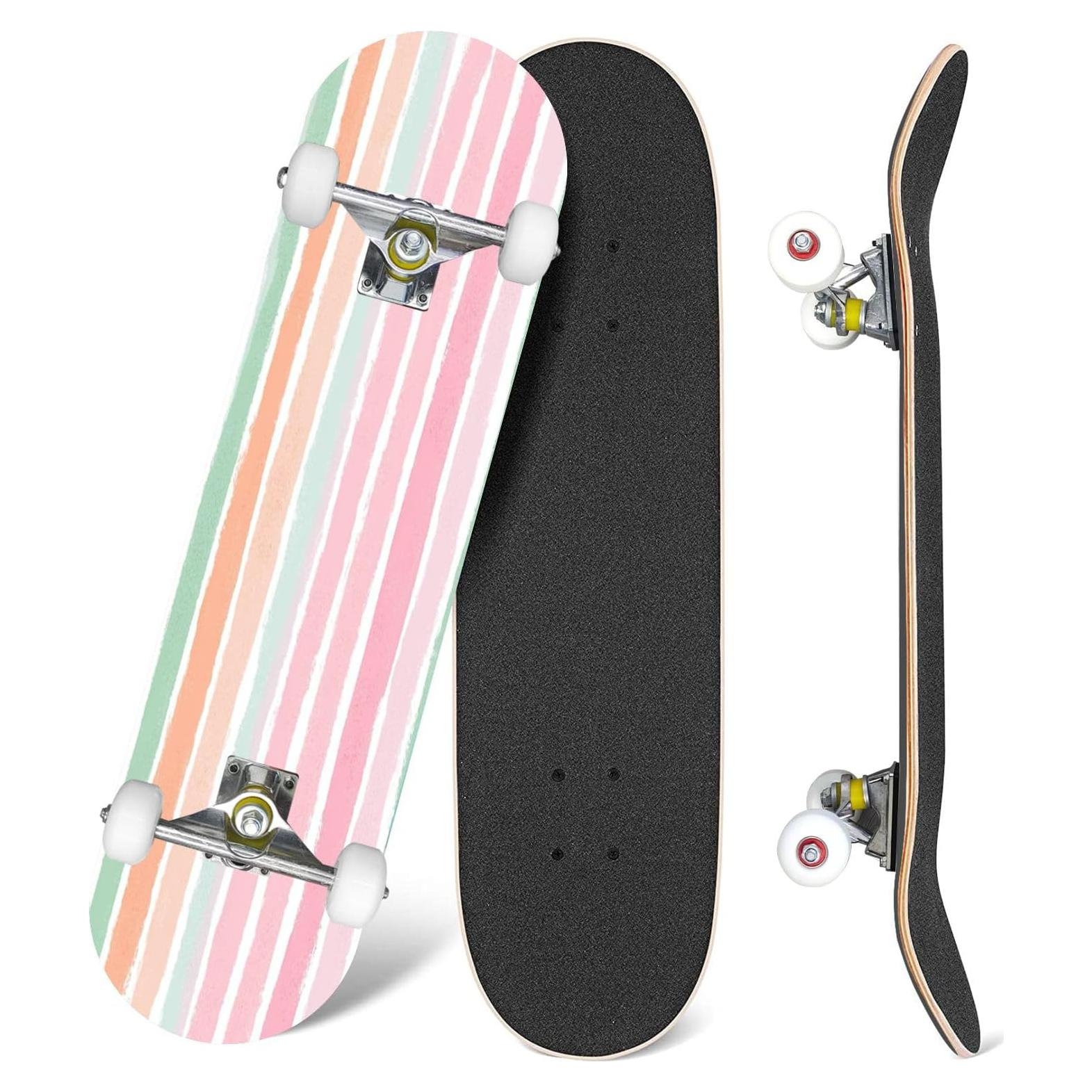 Patineta Completa UHMLTCRBOD Rosa Blanca 78.74x20.32cm 7 Capas