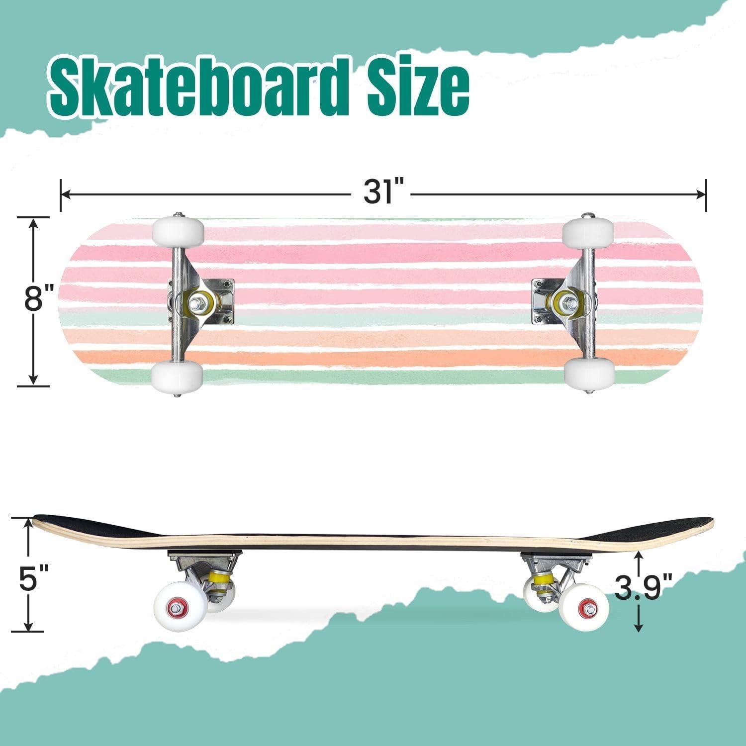 Patineta Completa UHMLTCRBOD Rosa Blanca 78.74x20.32cm 7 Capas