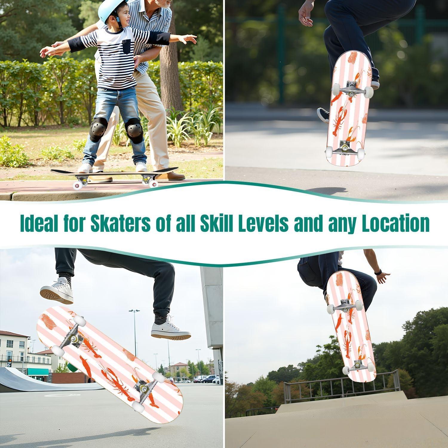 Skateboard UHMLTCRBOD 31" x 8" 7 Capas Arce Doble Kick