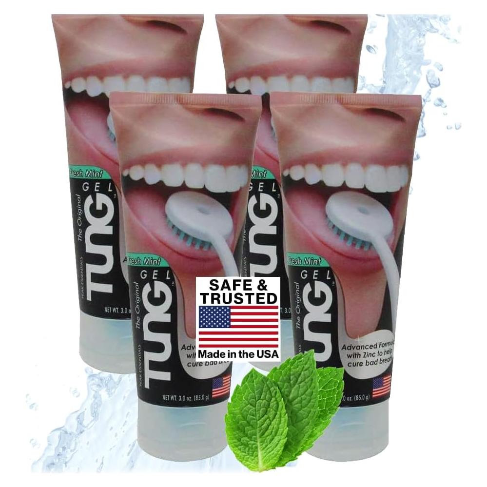 Gel Limpiador de Lengua TUNG Menta Fresca - Paquete de 4