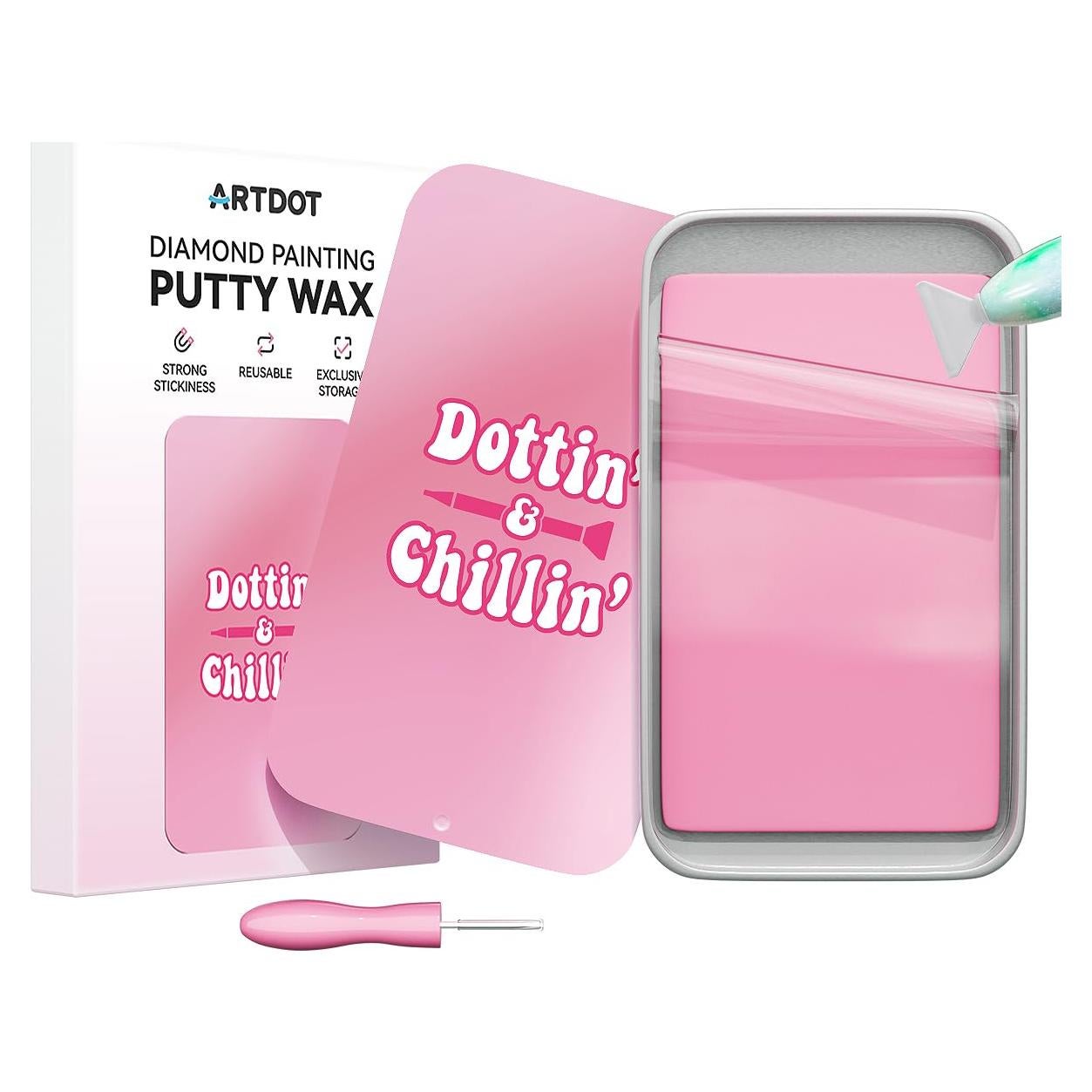 Cera de Adsorción Fuerte ARTDOT para Pintura de Diamantes Rosa